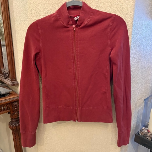 Jackets & Blazers - Vintage Women Teens Y2K Burgundy Red Zipped Light Jacket Size XS/S